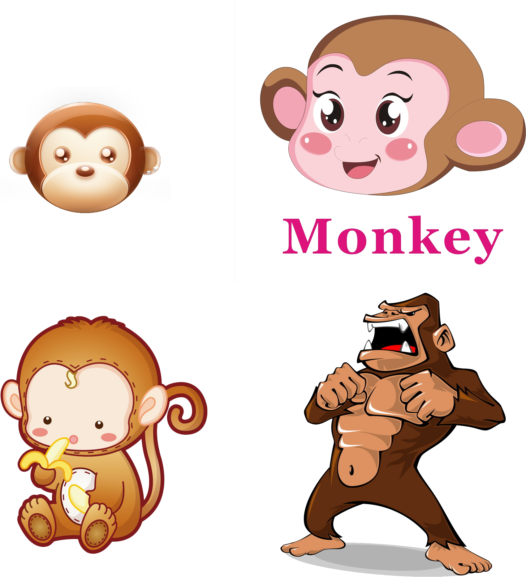 Animated Monkey Expressions PNG Image