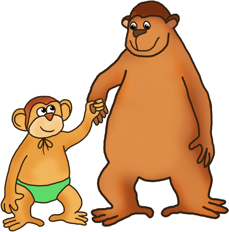 Animated Monkey Friends PNG Image