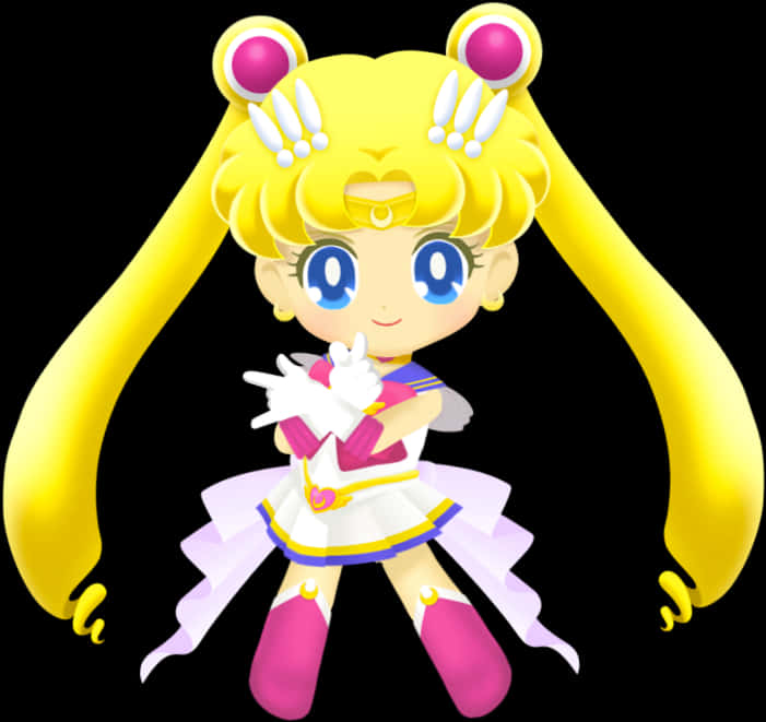 Animated Moon Character Pose PNG Image