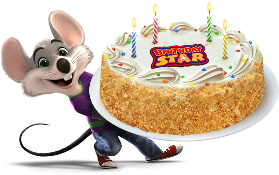 Animated Mousewith Birthday Cake PNG Image