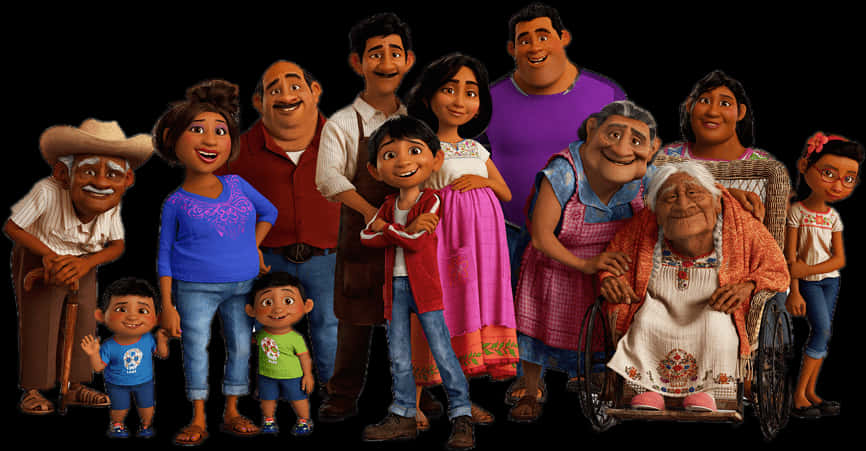 Animated Movie Family Gathering PNG Image