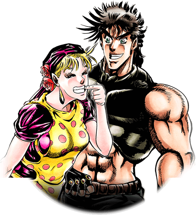 Animated Muscle Manand Woman Sharing Moment PNG Image