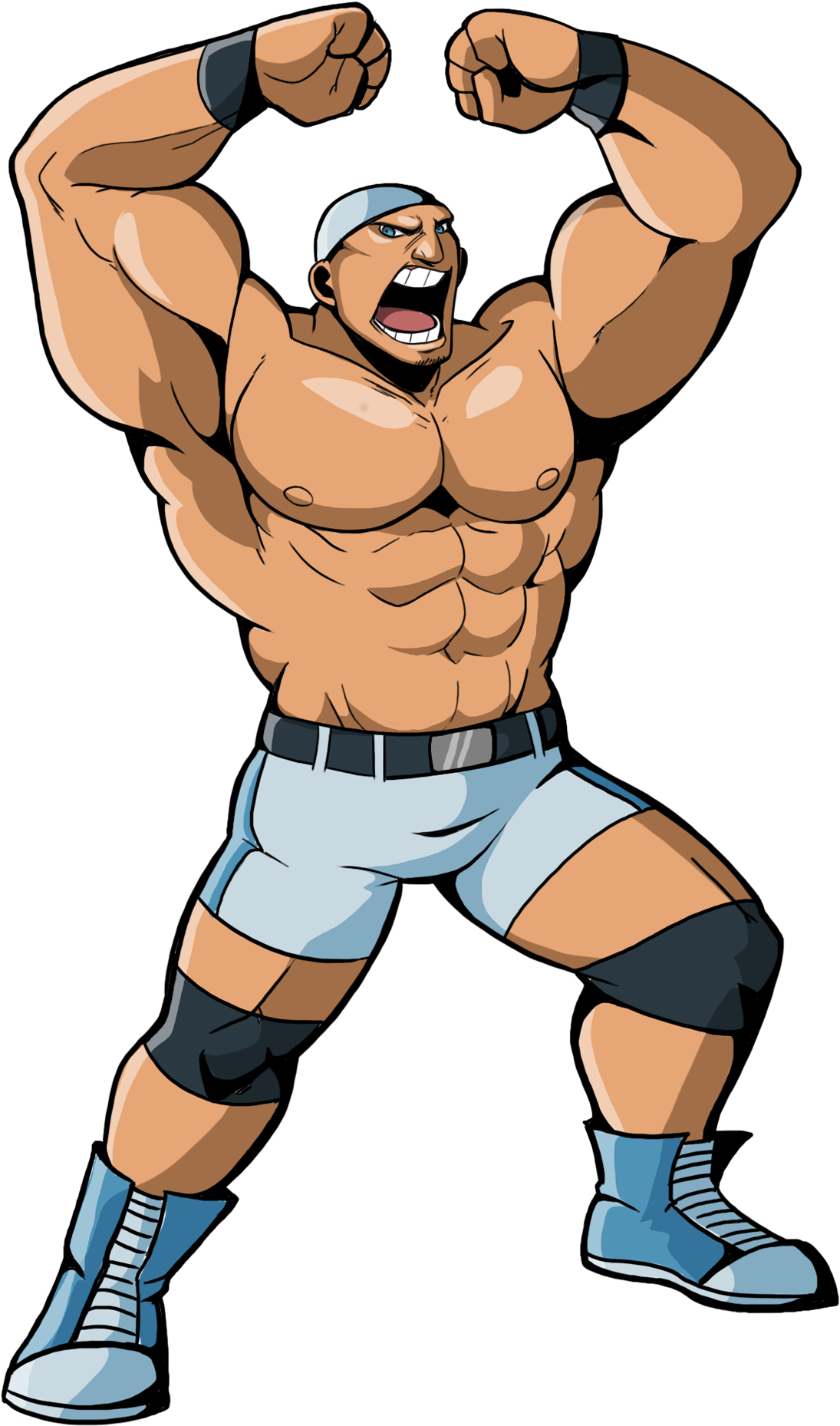 Animated Muscular Bodybuilder Pose PNG Image