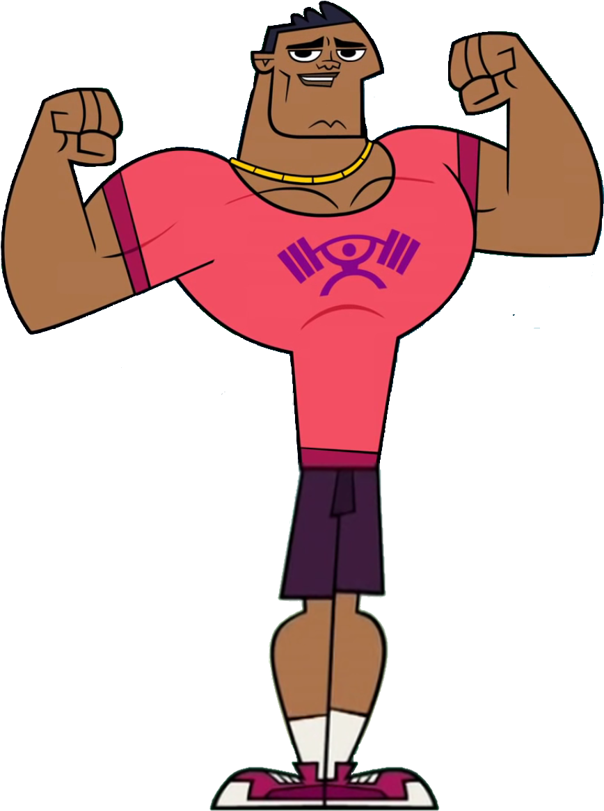 Animated Muscular Character Flexing PNG Image