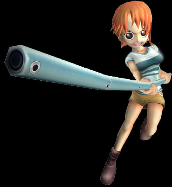 Animated Nami With Clima Tact PNG Image