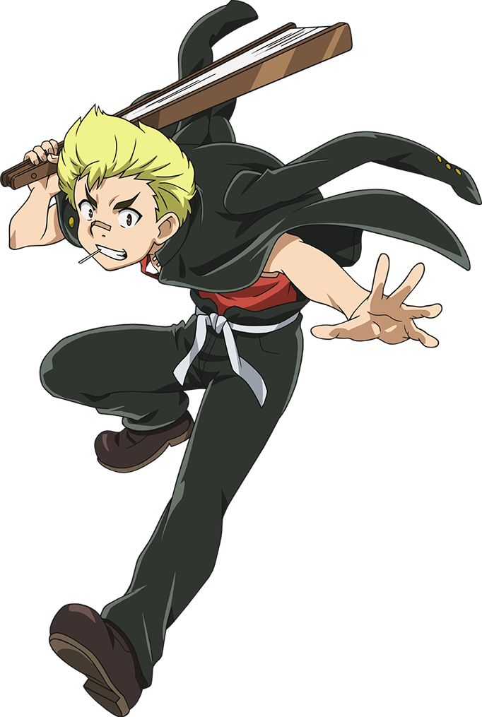 Animated Ninja Boy Action Pose PNG Image