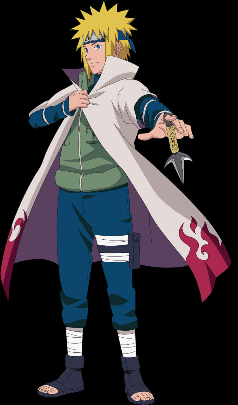 Animated Ninja Hero With Kunai PNG Image