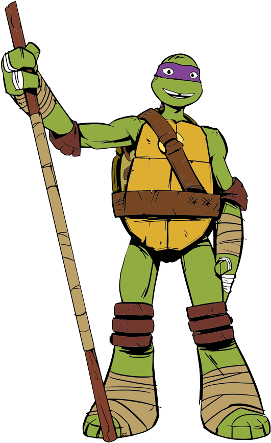 Animated Ninja Turtle With Bo Staff PNG Image