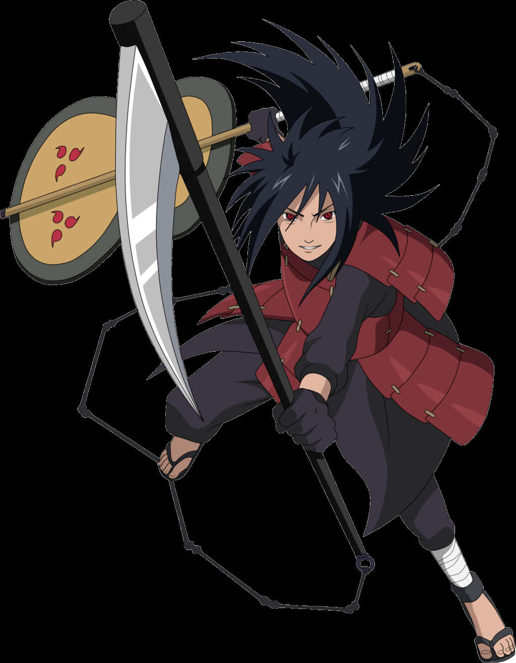 Animated Ninja Warrior With Scythe PNG Image