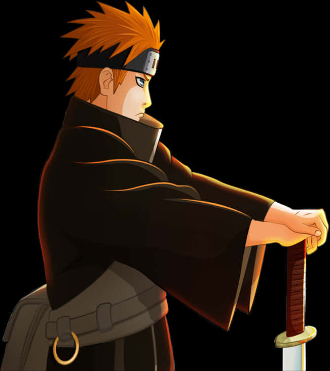 Animated Ninja With Sword PNG Image