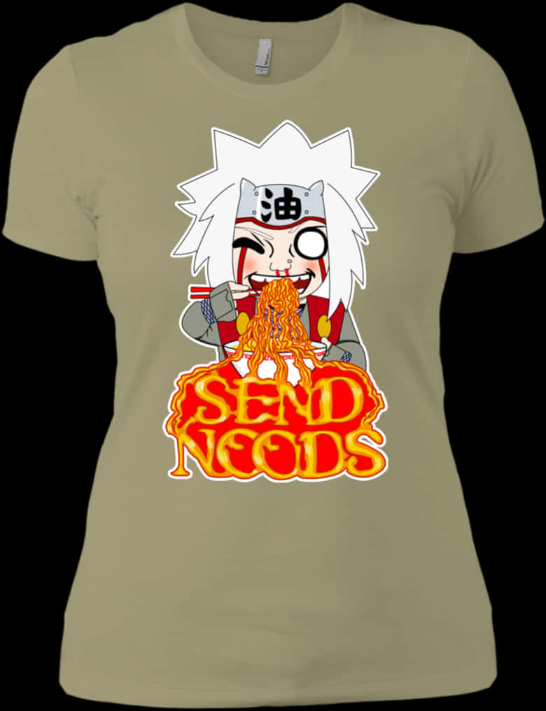 Animated Noodle Lover T Shirt Design PNG Image