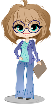 Animated Office Worker Character PNG Image