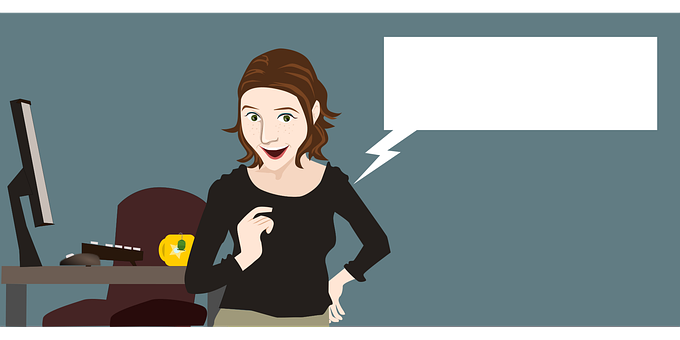 Animated Office Worker Speech Bubble PNG Image