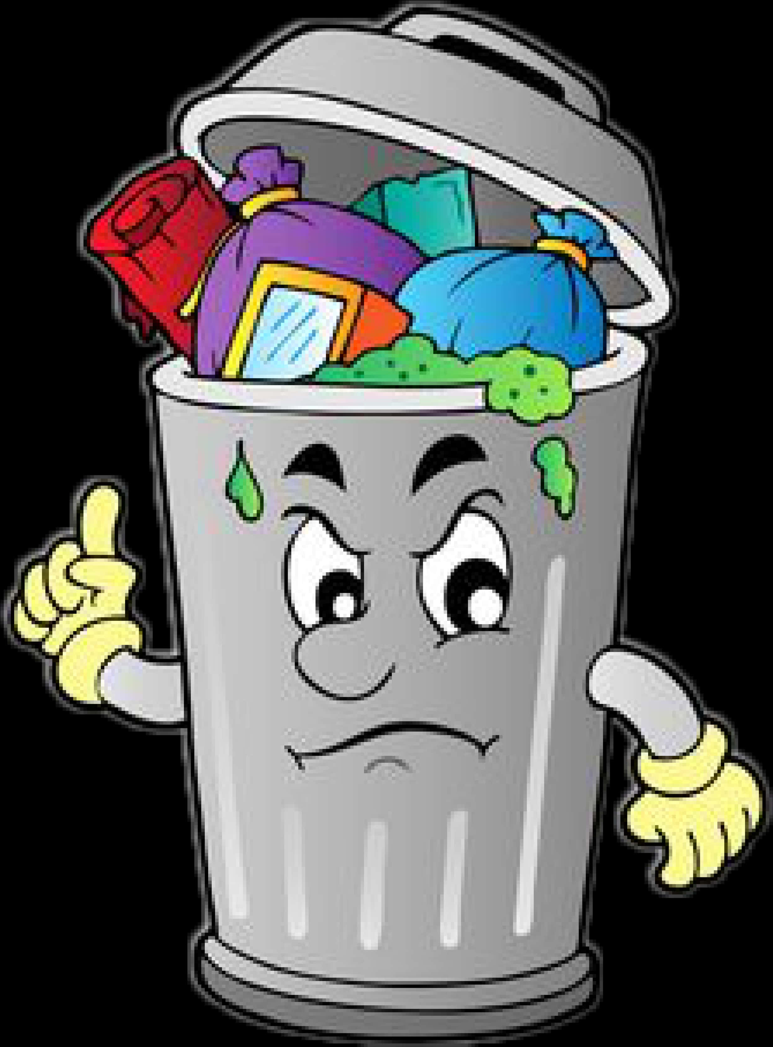 Animated Overflowing Trash Can PNG Image