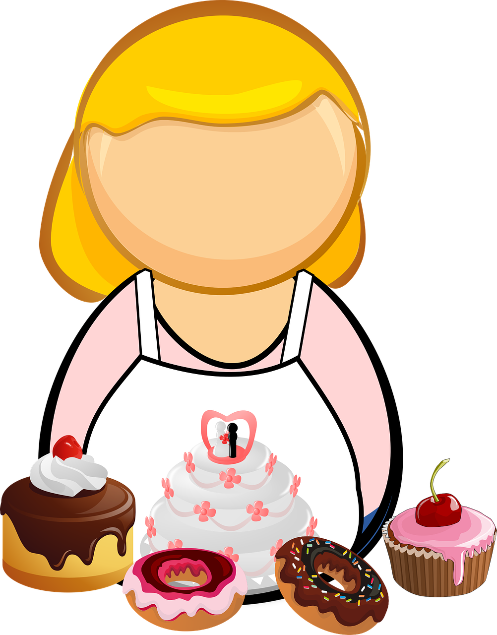 Animated Pastry Chef With Desserts PNG Image