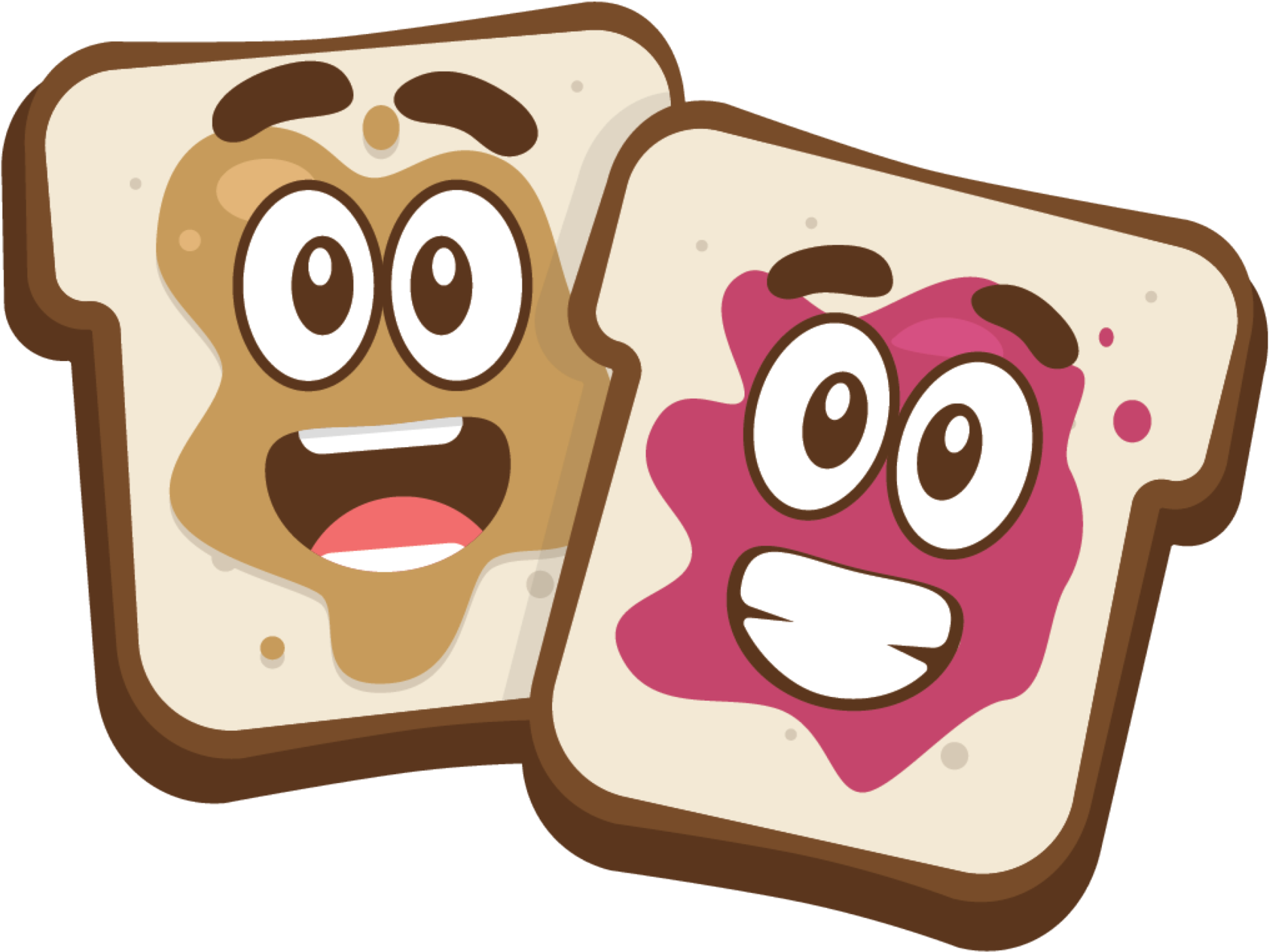 Animated Peanut Butter Jelly Toasts PNG Image