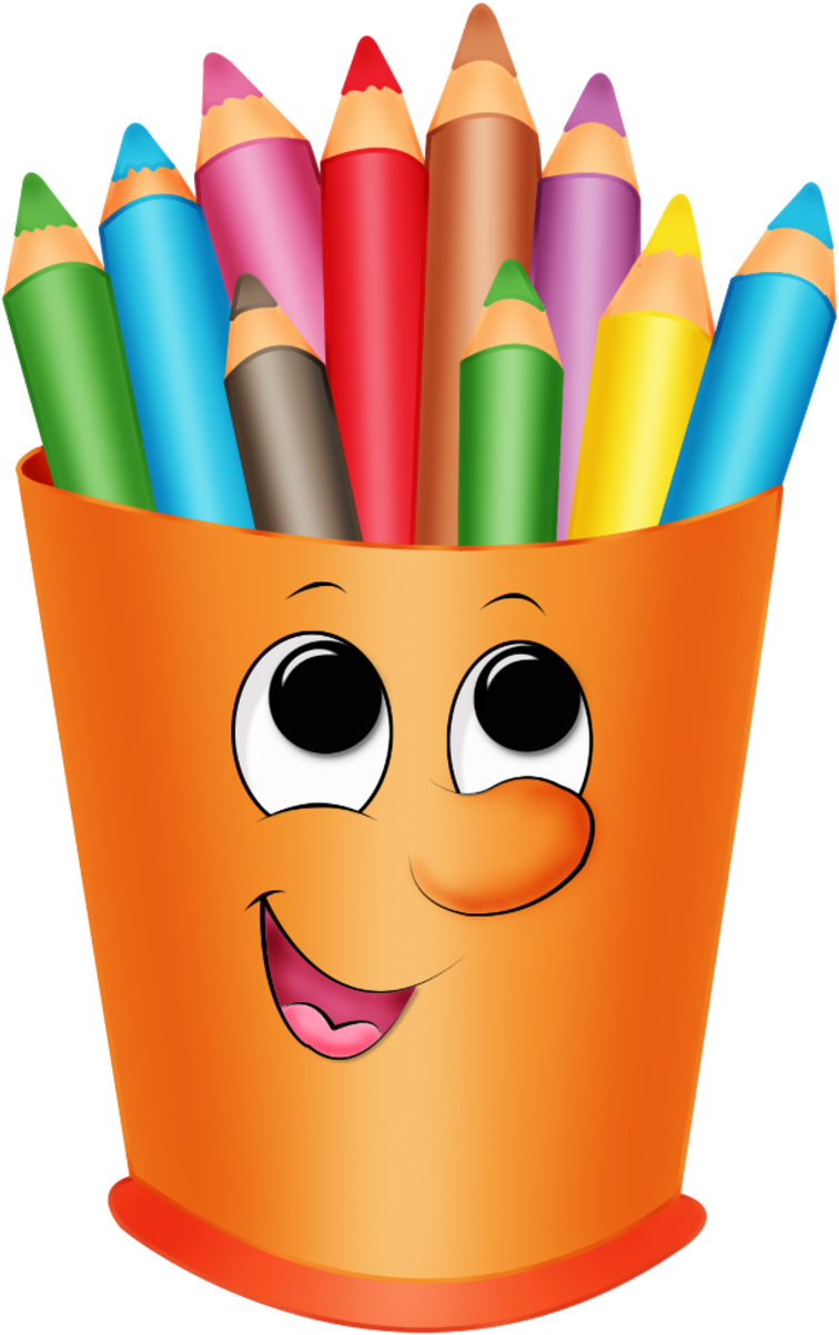 Animated Pencil Cup Smiling PNG Image