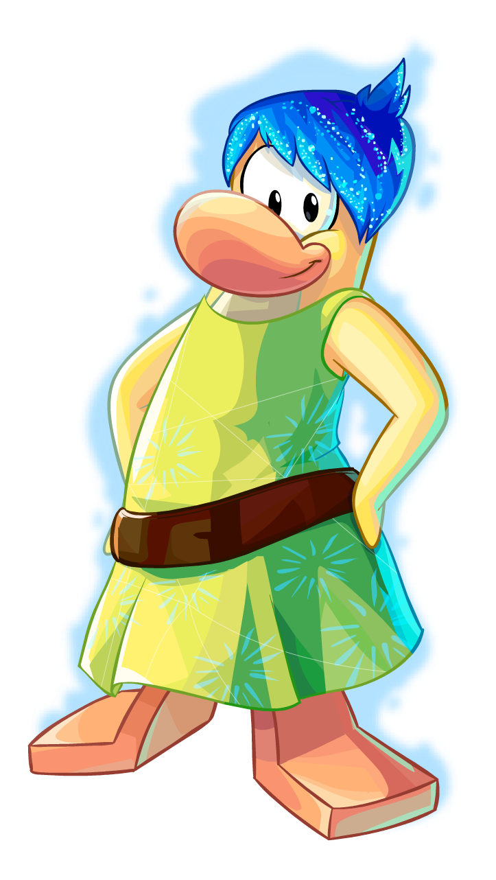 Animated Penguinin Summer Outfit PNG Image