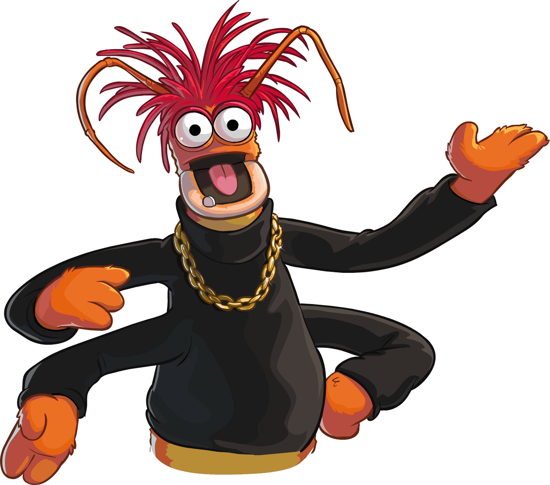 Animated Pepethe King Prawn Muppet Character PNG Image