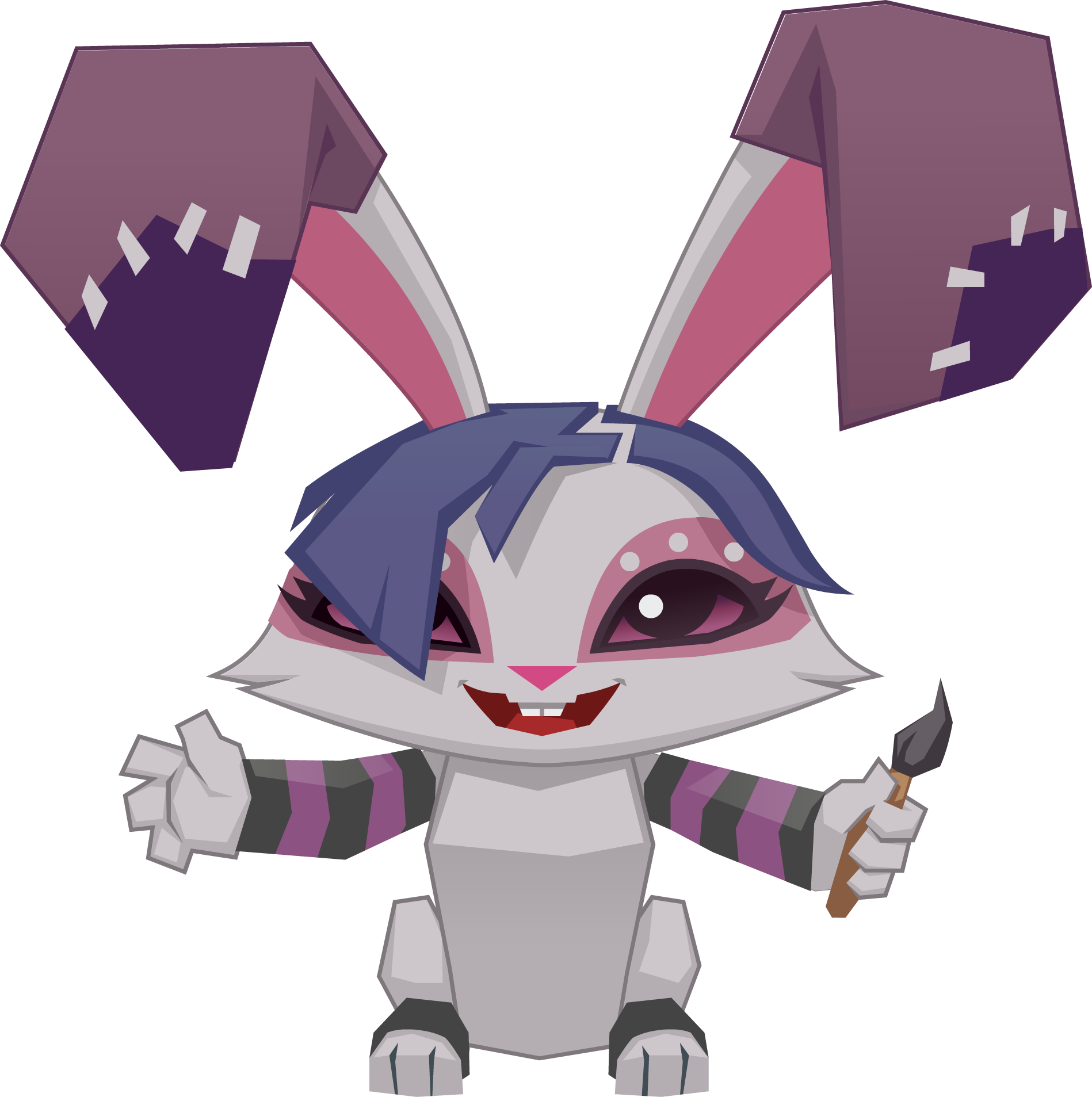 Animated Peppy Artist Bunny PNG Image