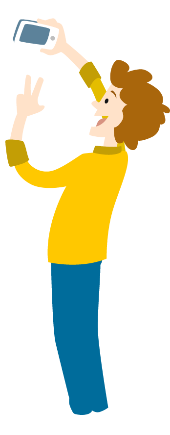 Animated Person Taking Selfie PNG Image