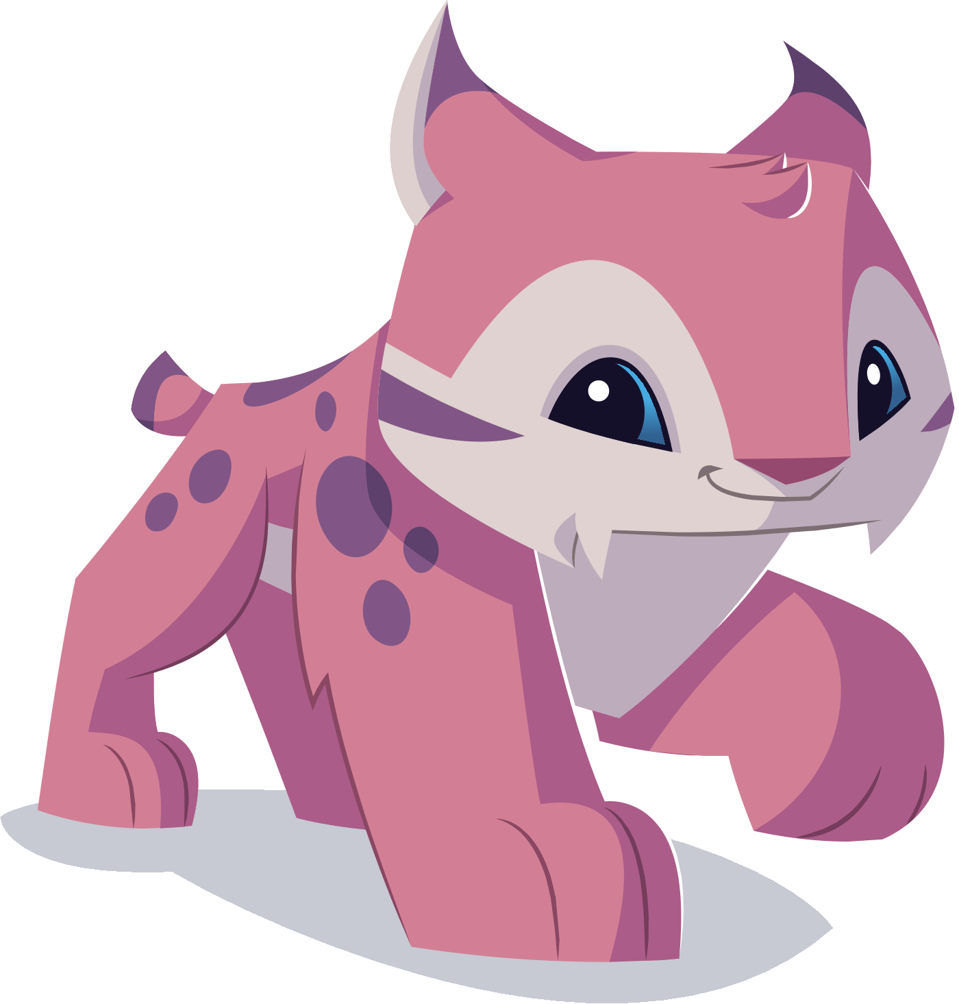 Animated Pink Lynx Walking PNG Image