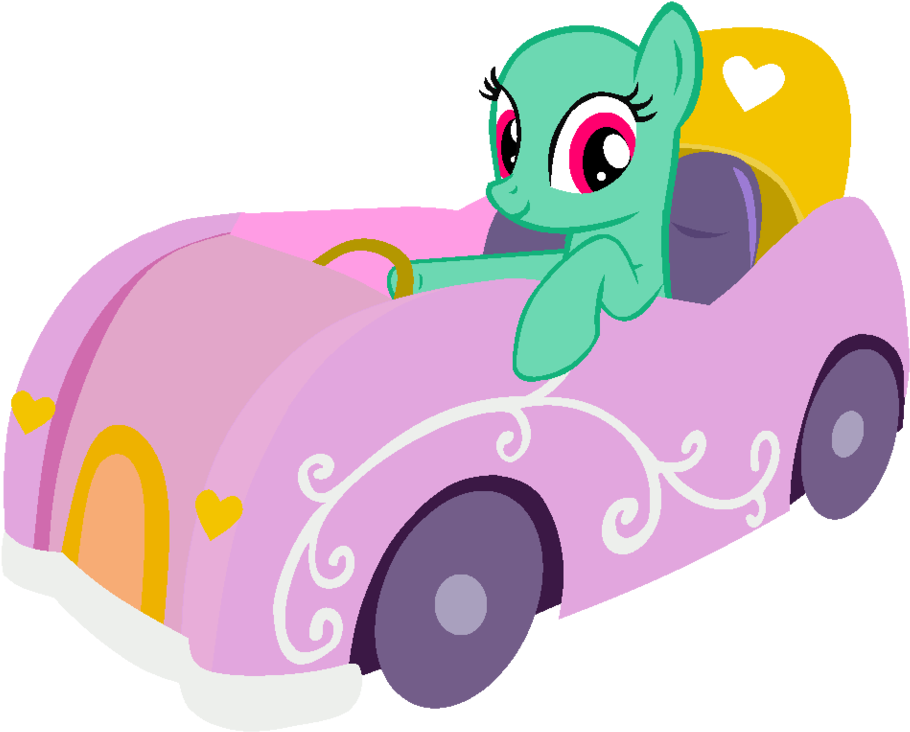 Animated Ponyin Pink Car PNG Image