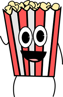 Animated Popcorn Character PNG Image