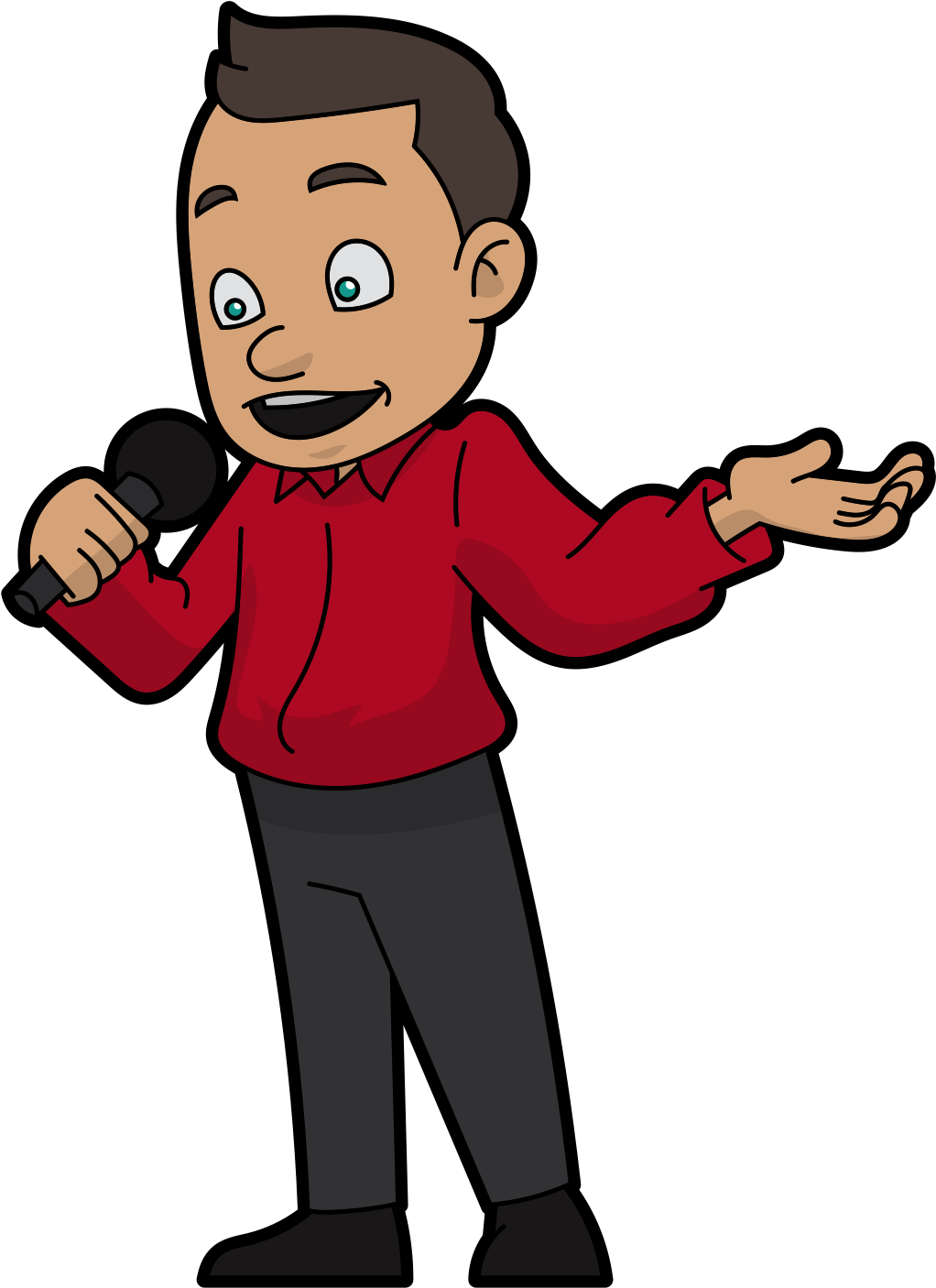 Animated Presenter With Microphone PNG Image