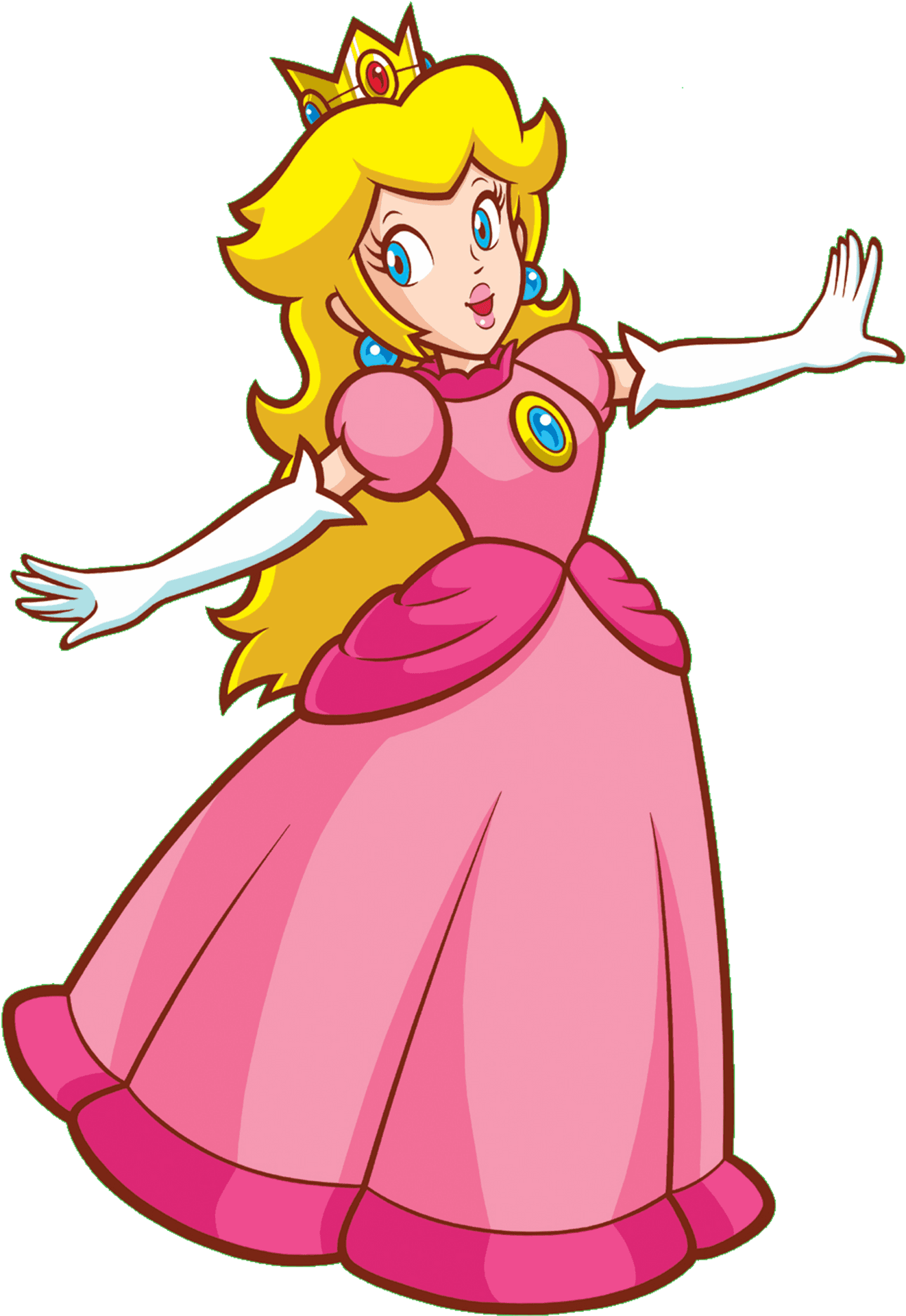 Animated Princessin Pink Gown PNG Image