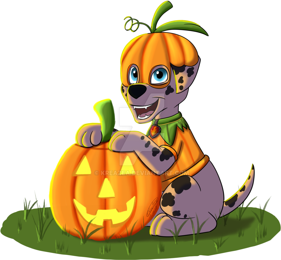 Animated Puppy With Carved Pumpkin PNG Image