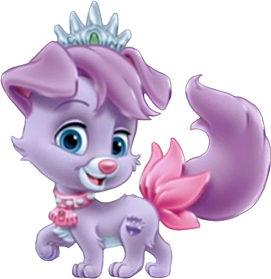 Animated Purple Puppywith Crown PNG Image