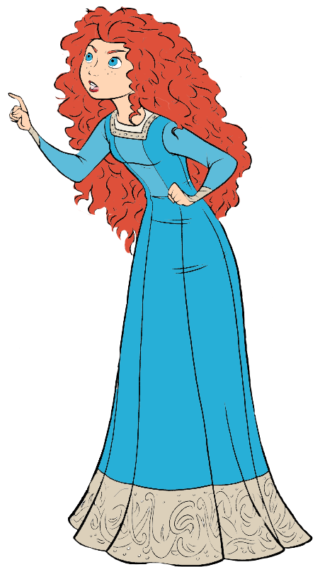 Animated Red Haired Princess Pointing PNG Image