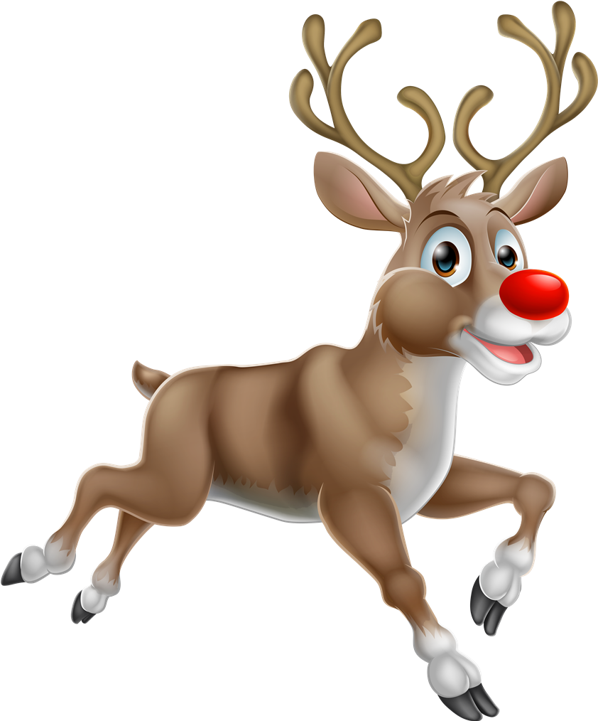 Animated Red Nosed Reindeer PNG Image