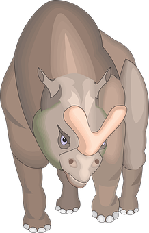 Animated Rhinoceros Character PNG Image