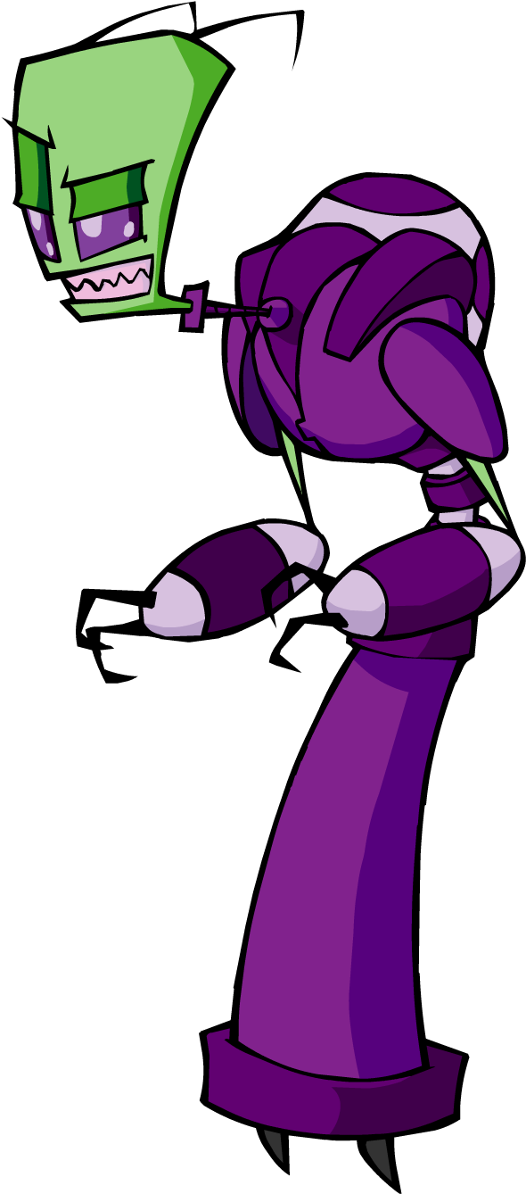 Animated Robot Character Purple Accents PNG Image