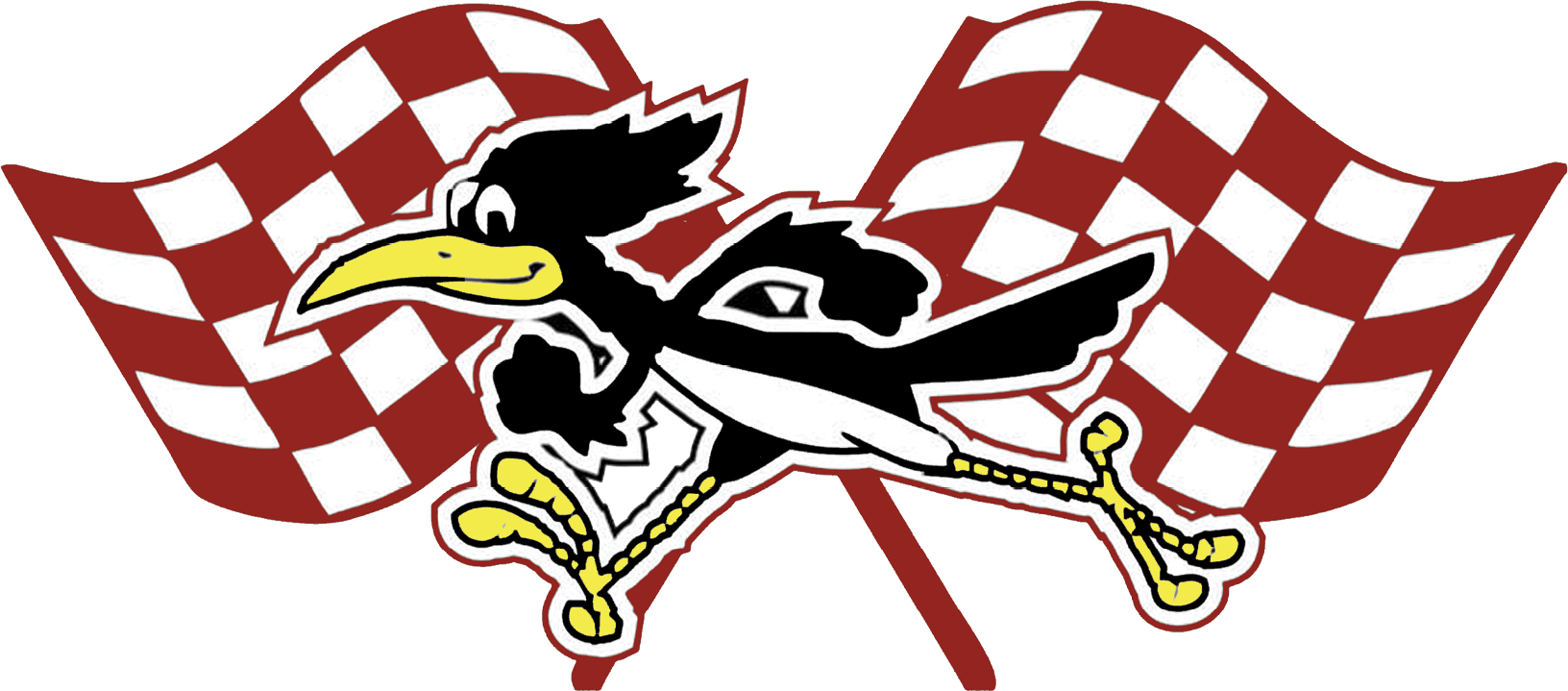 Animated Running Birdwith Checkered Flags PNG Image