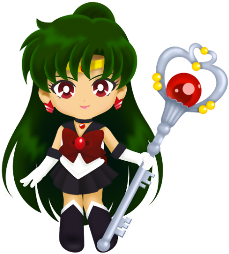 Animated Sailor Guardianwith Staff PNG Image