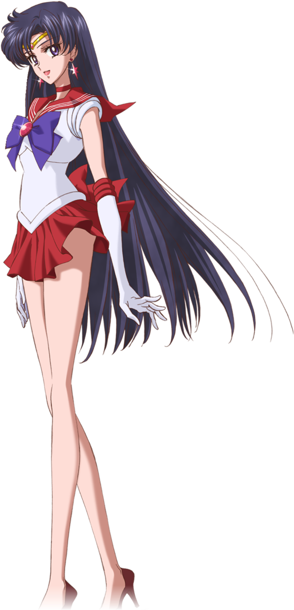 Animated Sailor Warrior Standing Pose PNG Image