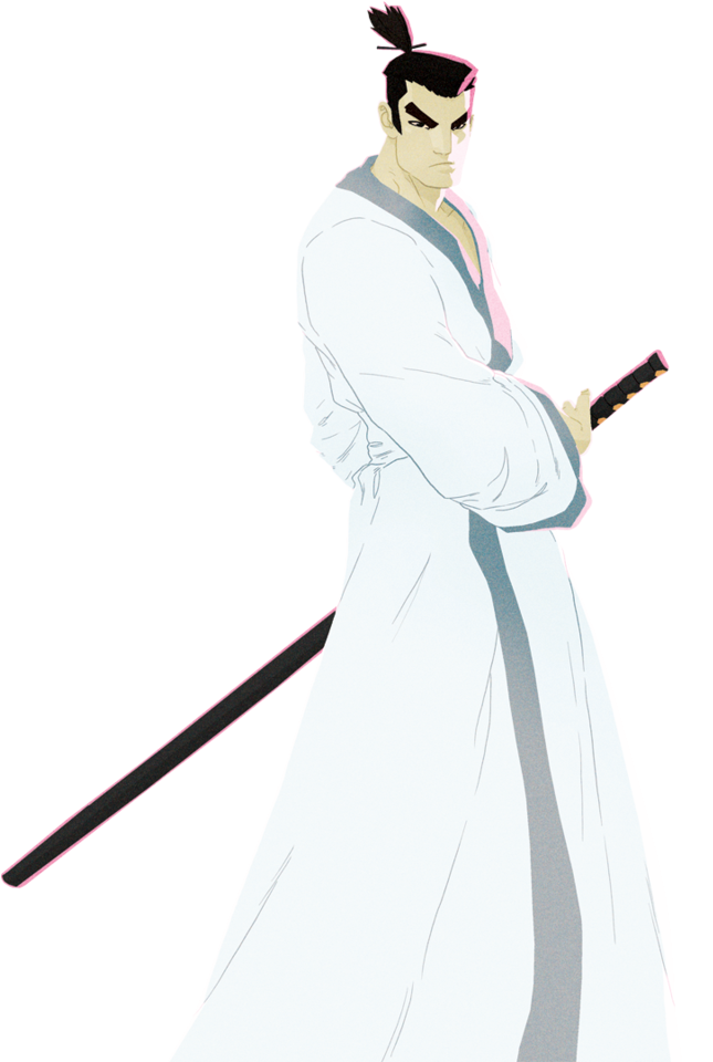 Animated Samurai Stance PNG Image