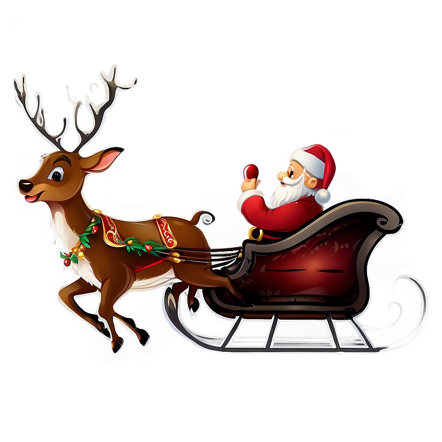 Animated Santa Sleigh And Reindeer Png 55 PNG Image