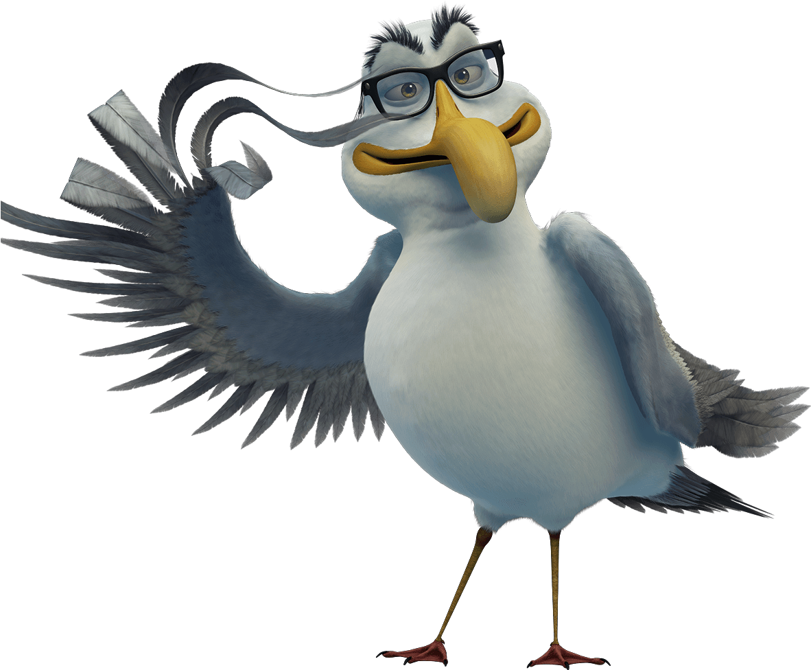 Animated Seagull Character PNG Image