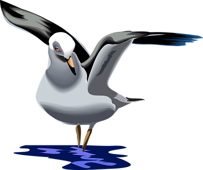 Animated Seagull Graphic PNG Image