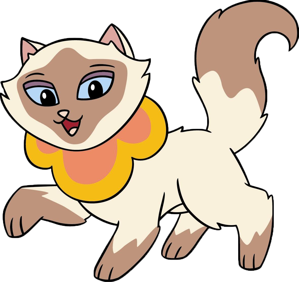 Animated Siamese Cat Illustration PNG Image