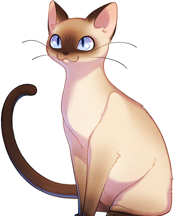 Animated Siamese Cat Illustration PNG Image