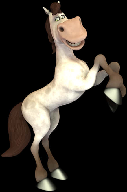 Animated Smiling Horse Standing PNG Image