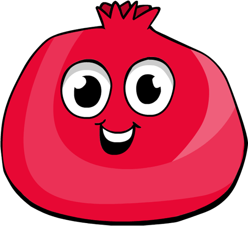 Animated Smiling Pomegranate Cartoon PNG Image