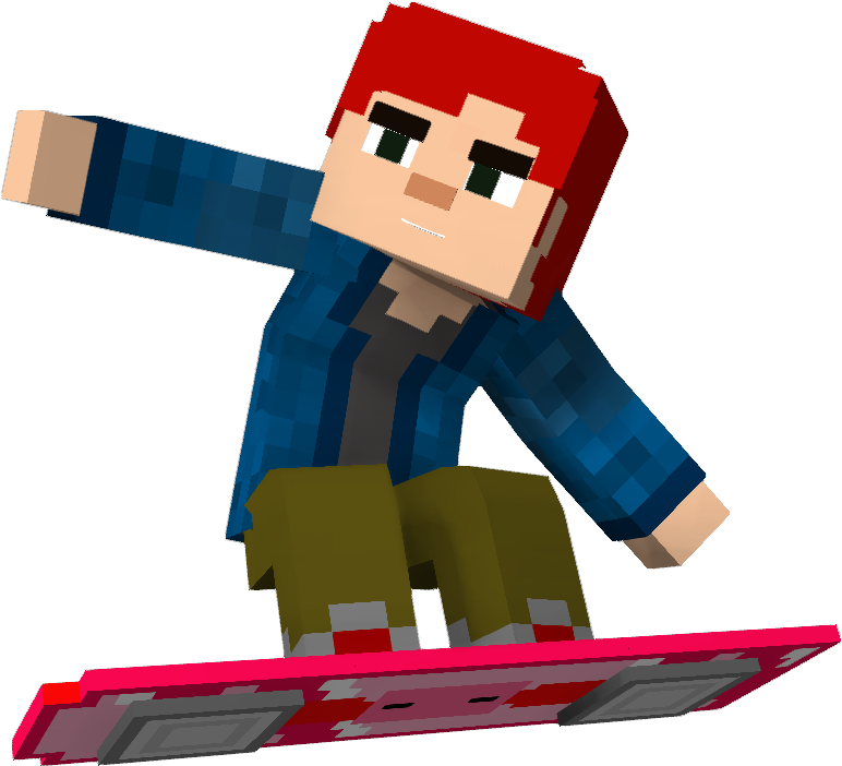 Animated Snowboarder Action Pose PNG Image