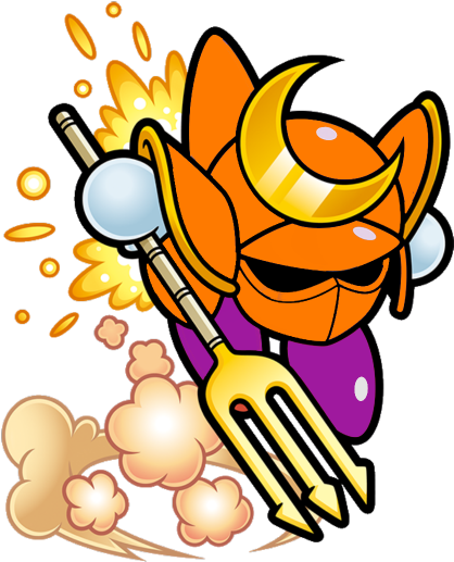 Animated Space Warriorwith Trident PNG Image