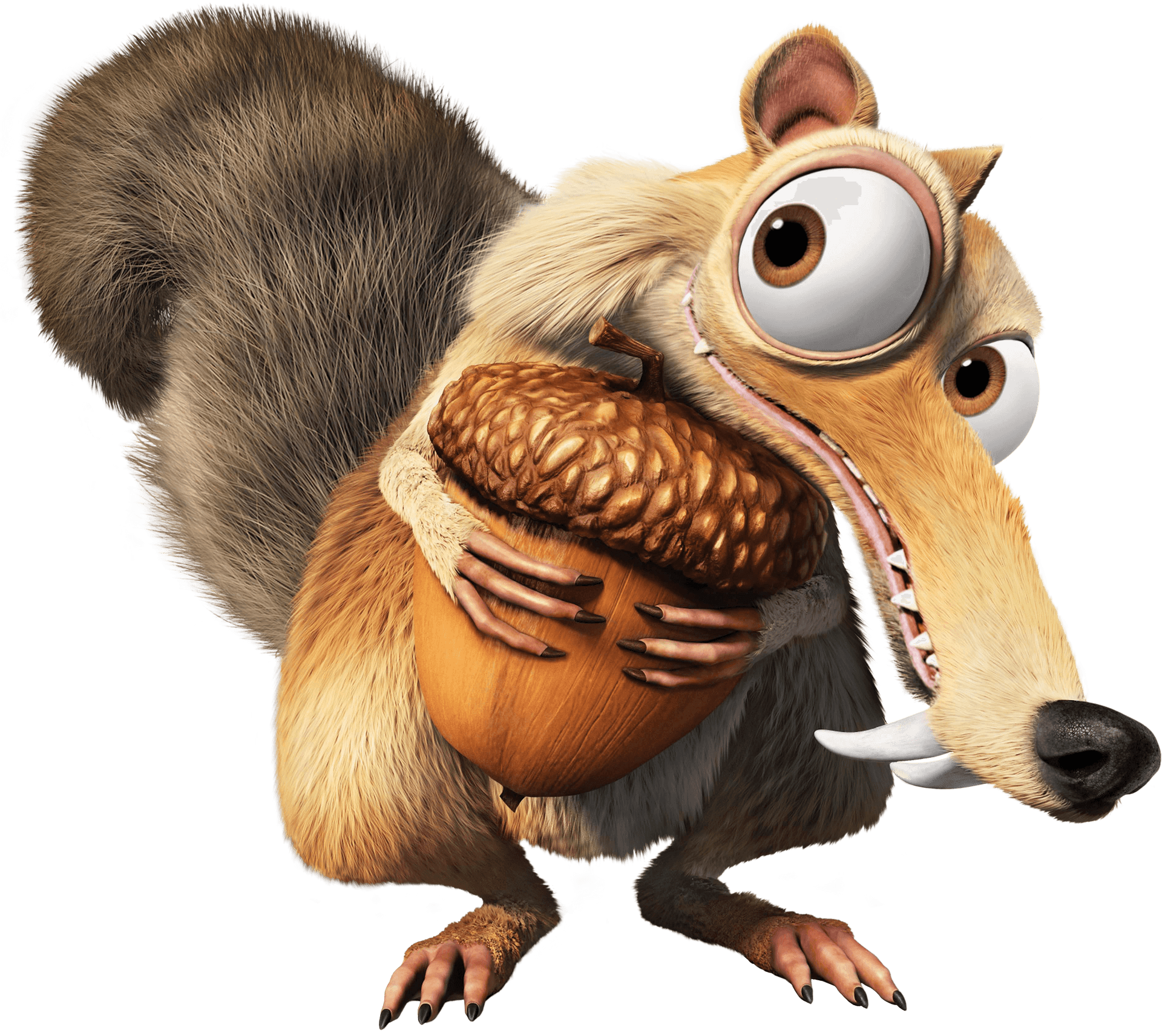 Animated Squirrel Holding Acorn PNG Image